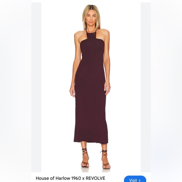 NWT House of Harlow 1960 x REVOLVE Khoury Maxi Dress in Burgundy Medium Small - Picture 1 of 13